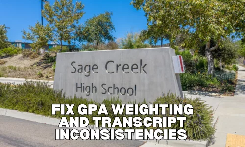 Correct GPA Weighting and Transcript Inconsistencies at Sage Creek