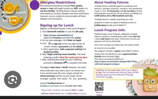 Bring Universal Lunch Program to Chantrell Creek