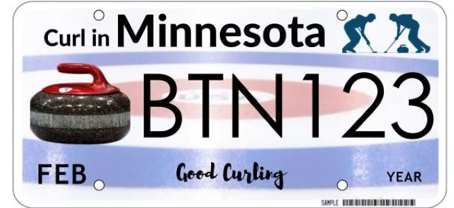 Curl in Minnesota license plate
