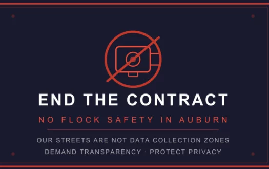 END THE FLOCK SAFETY THIRD PARTY SURVEILLANCE CONTRACT IN AUBURN NY