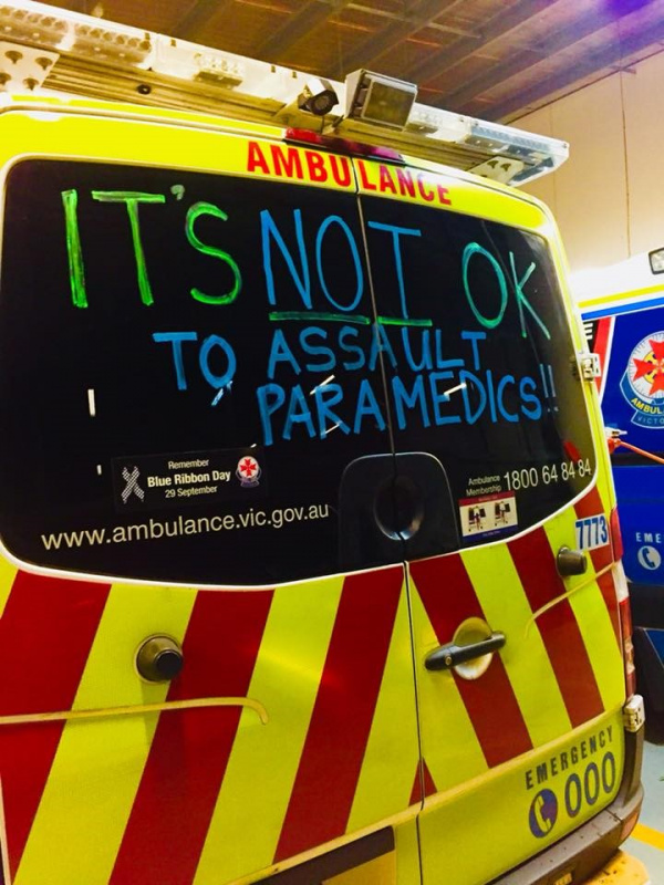 It's not OK to assault paramedics!