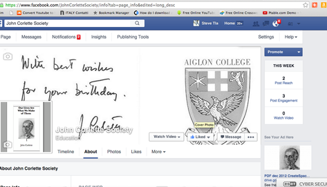 Let's put John Corlette's meditations on the Aiglon.ch website