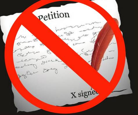 Non aux pétitions!