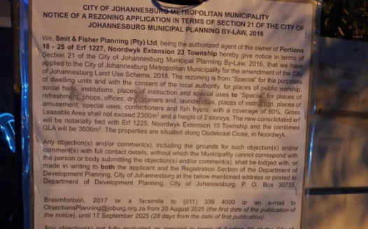 OBJECTION OF REZONING 18 – 25 Erf 1227 Noordwyk Ext 23