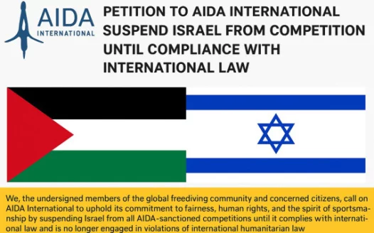Petition to AIDA International: Suspend Israel From Competition Until Compliance With International Law