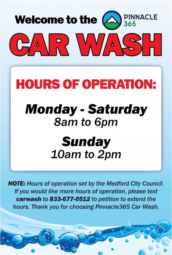 Extend Pinnacle365 Car Wash Hours