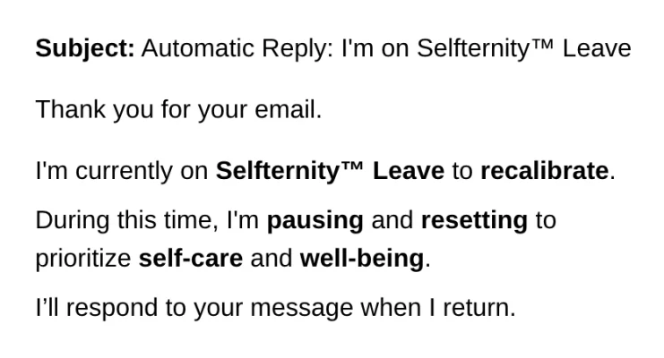 Recognise Selfternity™ Leave as a New Workplace Leave Type