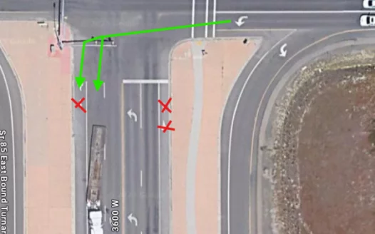 Two lanes 3600 w 2100 N