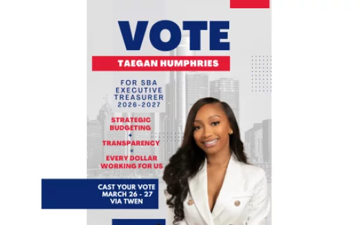 Vote Taegan Humphries for SBA Executive Treasurer